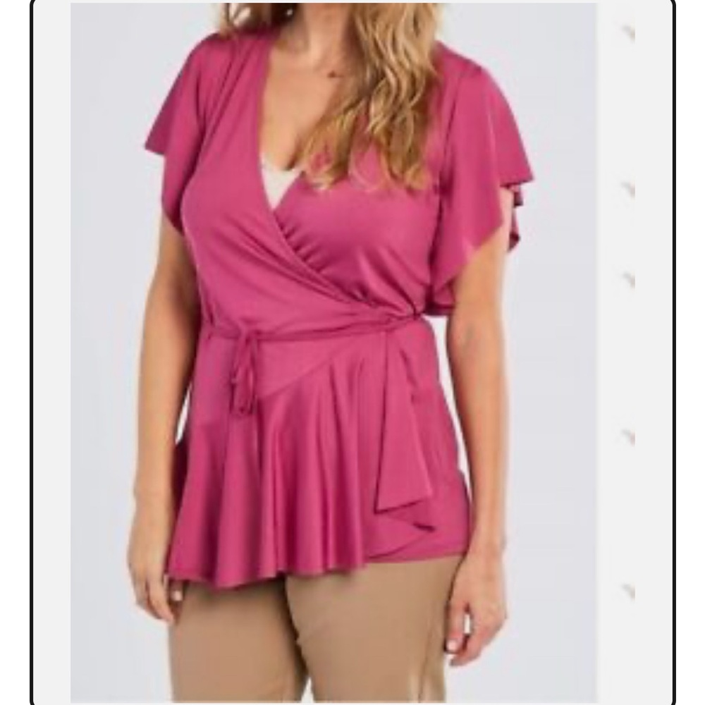 Ruby Ribbon Swing Wrap Top - Picture 8 of 9